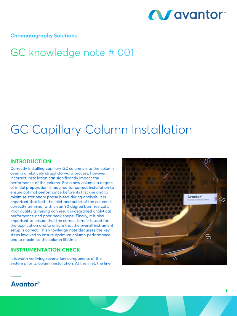 GC Capillary Column Installation